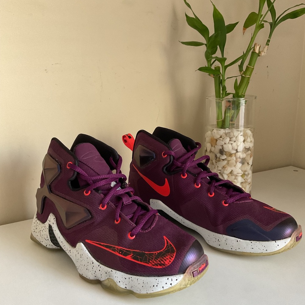 Nike LeBron 13 Mulberry Purple High Top Basketball Sneakers Athletic Shoes